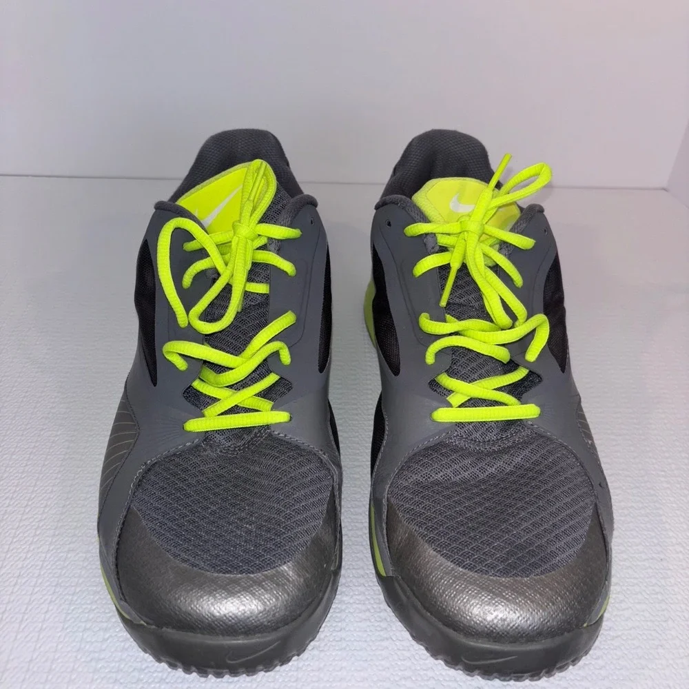 Nike Lunarlon Flywire‎ Running Shoes Gray Green Athletic Mens Size 11.5